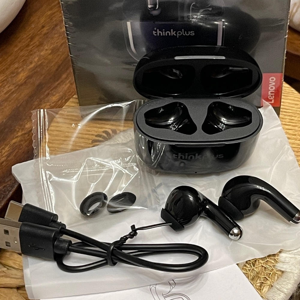 LENOVO ThinkPlus LivePods LP40 Pro Earphones wireless Bluetooth In Black - Picture 6 of 12